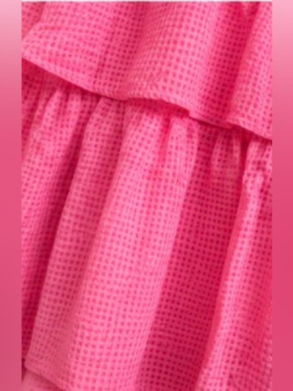 Umgee Pink Tiered Ruffle Dress Size L NWT Cotton Lined Boho Babydoll - Picture 4 of 5